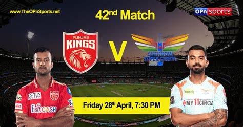 Punjab Kings vs Lucknow Super Giants, 42nd Match .